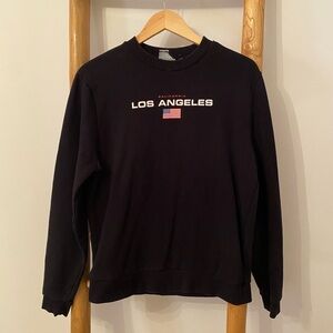 ASOS DESIGN Black Los Angeles Graphic Crewneck Sweatshirt Sweater Size Small